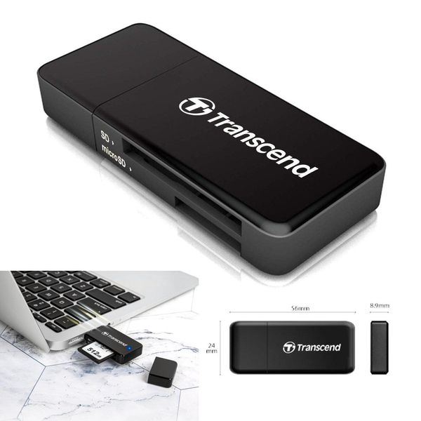 Lettore Di Schede Transcend RDF5 Usb 3.0 Microsd Sd Card Sdhc Sdxc UHS-I Adattatore-image