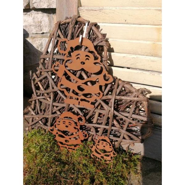 Decorazione Per Albero Di Natale Babbo Natale In Acciaio Inox, 3 Misure Decorazione Per Albero Di Natale Babbo Natale - Media-image