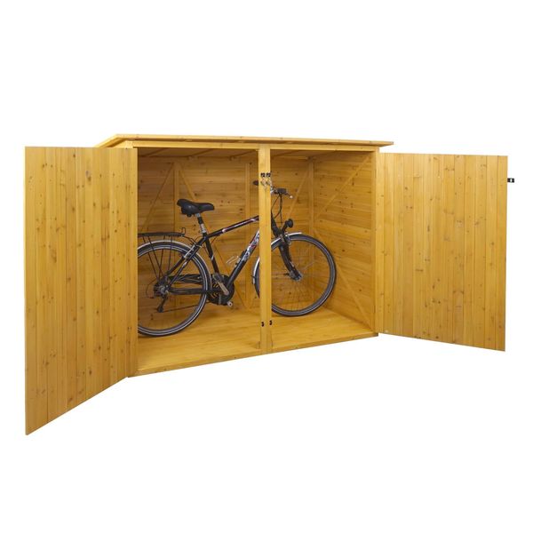 Garage Per 1 Bicicletta HWC-H60, Box Per Biciclette, Mvg Con Serratura 152X184X98Cm ~ Marrone-image