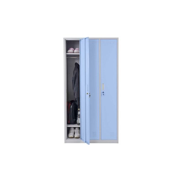 SchließFach Preston T829, Spind Wertfachschrank SchließFachschrank, Metall 3 FäCher ~ Blau-image