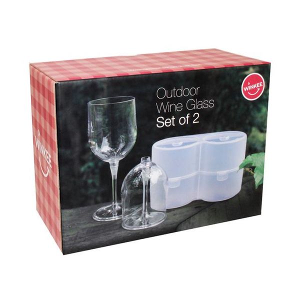Winkee - 2 Bicchieri Da Vino Da Portare Con Sé I Elegante Vino Da Portare Con Sé I Circa 320 Ml I Accessorio Da Festa Con Pratica Scatola-image