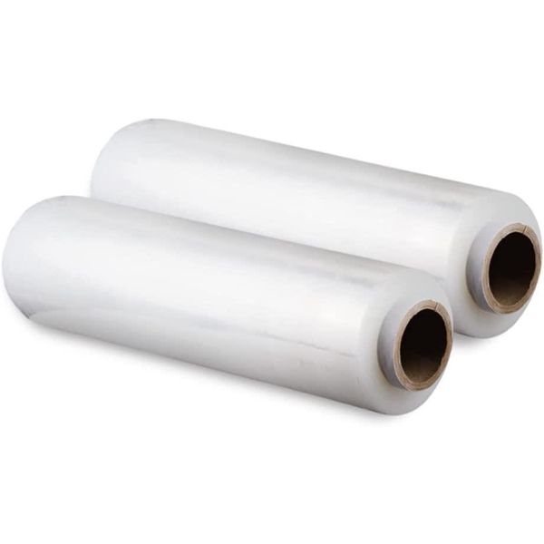 V1 Trade Film Stretch Rotolo Di Film Estensibile Trasparente - 2 Wrap Film - Film Estensibile A Mano 400M/50Cm Materiale Da Imballaggio - Film Da Imballaggio In Rotolo - Film Per Mobili - Film Per Traslochi - Film Per Traslochi-image