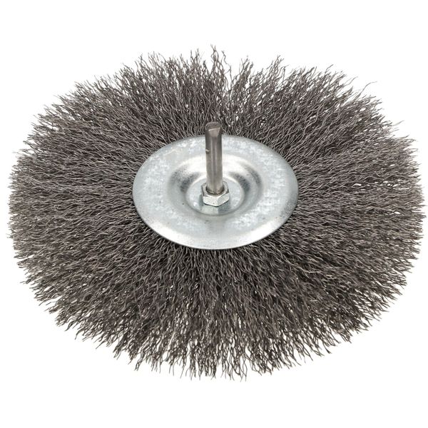 Spazzola A Disco Kotarbau® 150 Mm Con Albero Rotondo Filo D'acciaio Aggraffato Per Trapani-image