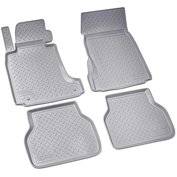 Tappetini In Gomma 3D Per Bmw Serie 5 E39 Limo Touring | Bj 1995-2004 | Grigio Con Bordo-image