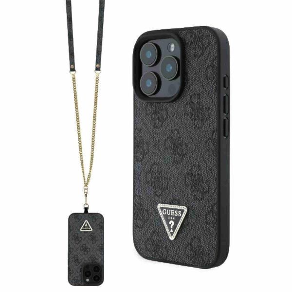 Guess GUHCP16XP4TDSCPK Iphone 16 Pro Max 6,9" Nero Custodia Rigida In Pelle Logo Strass Crossbody Protettivo"-image