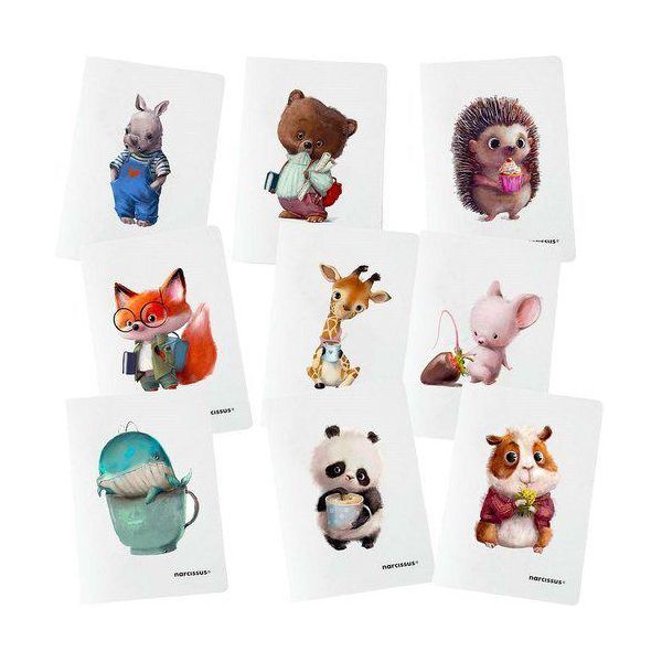 Taccuino Cute A5 Griglia 32K 80G Pp 9 Pezzi Mix-image