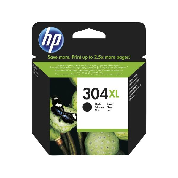 Original Hp Deskjet 2630 Series (N9K08AE / 304XL) Druckerpatrone Schwarz-image