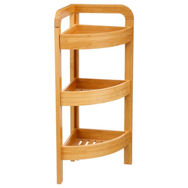 5Five Simply Smart Scaffale Angolare Con 3 Ripiani, Scaffale Da Cucina, Portaspezie, Bambù, 23 X 23 X 60 Cm, 540724234-image