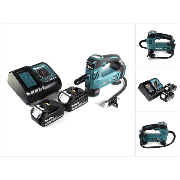 Compressore A Batteria Makita Dmp 180 Sf 18 V 8,3 Bar + 2 Batterie Da 3,0 Ah + Caricabatterie-image