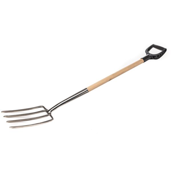 Kotarbau® Forcone In Acciaio Inox A 4 Punte Per Il Giardinaggio Forca Per Letame Forca Per Letame-image