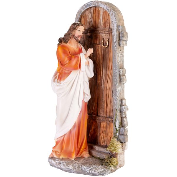 Brubaker Gesù Cristo Che Bussa Alla Porta - Decorazione Natalizia Di 30 Cm Con Statuetta Dipinta A Mano - Statuetta Natalizia - Decorazione Da Tavolo-image