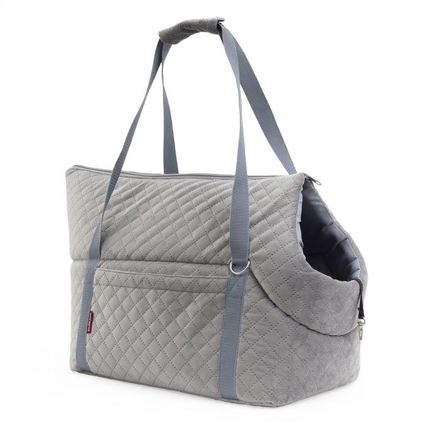 Borsa Per Cani Borsa Da Trasporto Per Cani Borsa Da Trasporto Per Gatti Box New Velvet Grey L-image