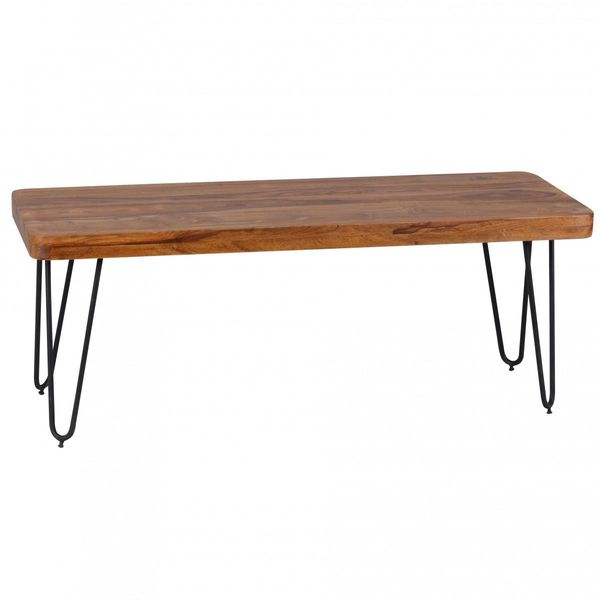 Panca Wohnling In Legno Massiccio Di Sheesham 120 X 40 X 45 Cm WL1.507-image