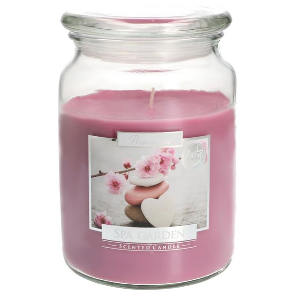 Kotarbau® Candela Profumata Grande In Vetro Con Coperchio Giardino Spa Idea Regalo Aromaterapia Candele Decorative Tempo Di Combustione Fino A 100 Ore-image