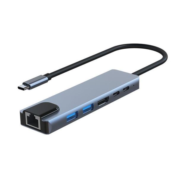 Inf Adattatore Multiporta USB-C USB-A, USB-C, Hdmi, RJ45 Grigio-image