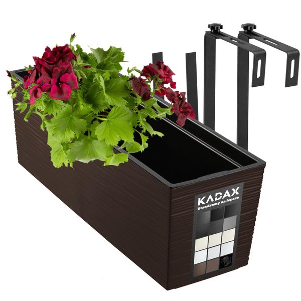 Vaso Da Fiori Kadax Con Inserto "Treviso"", 56 Cm, Con Staffe, Motivo A Scacchiera, Moka"-image
