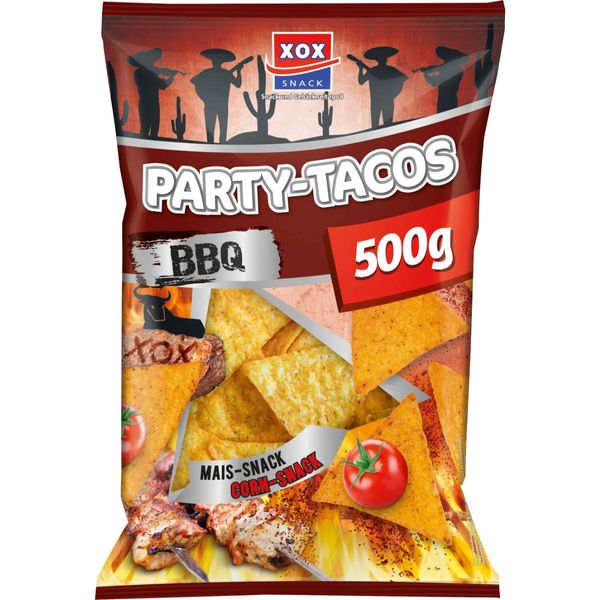 Xox Party Tacos Barbecue Snack Di Mais Piccante E Croccante 500G-image