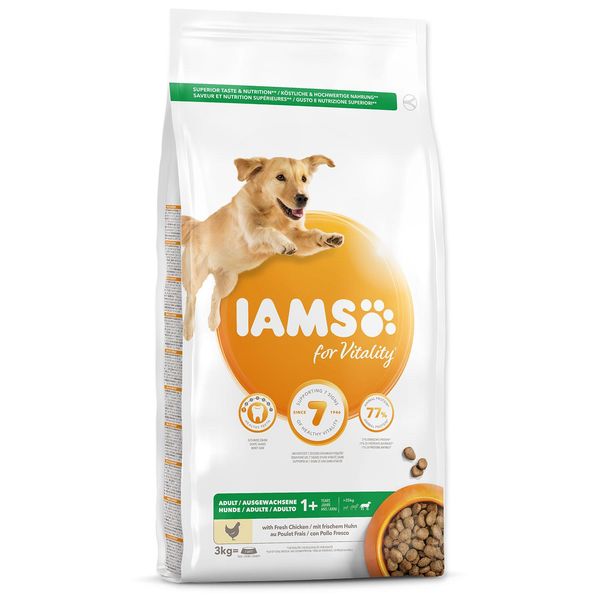 Iams Cibo Secco Per Cani Con Pollo - Cibo Secco Per Cani Adulti A Partire Da 1 Anno Di Età, Adatto A Cani Di Taglia Grande, 3 Kg-image