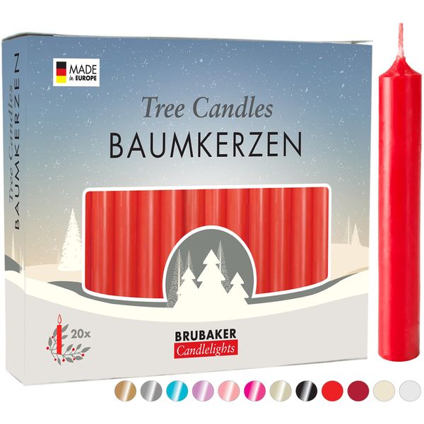 Brubaker Candele Per Albero Di Cera - Candele Natalizie Per Piramidi E Archi Di Candele - Candele Piramidali Per Albero Di Natale, 100 Pezzi, Rosso-image