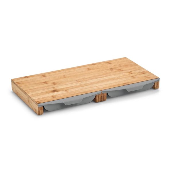 Tagliere Con Vassoi Estraibili, Accessori Da Cucina In Bambù - 50 X 28,5 X 4,5 Cm, Zeller-image