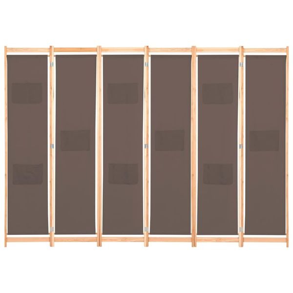 Syfax™ Divisorio A 6 Pannelli Marrone 240X170X4 Cm In Tessuto-image