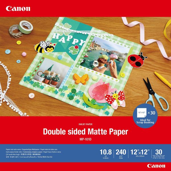 Carta Opaca Fronte/Retro Canon MP-101D - Opaca - 275 Micron - 304,8 X 304,8 Mm - 240 G/M² - 30 Fogli-image