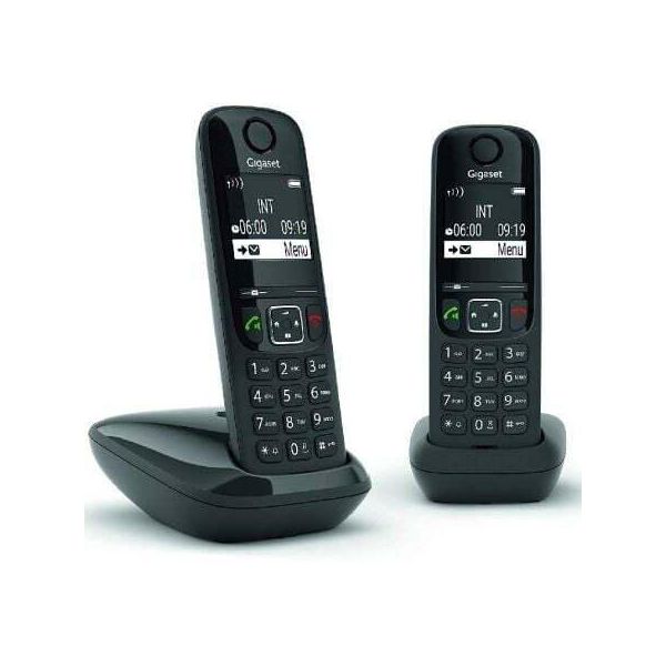 Gigaset AS690 Duo Telefono Analogico Dect Identificazione Del Chiamante Nero-image