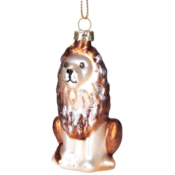 Brubaker Lion - Guaina Di Natale In Vetro Dipinta A Mano - Decorazione Dell'albero Di Natale Figurine Divertenti Decorazione Pendente - 12 Cm-image