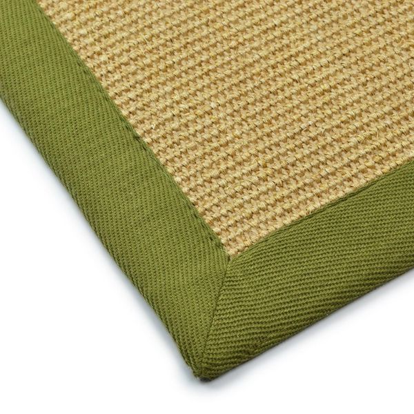 Tappeto In Sisal Amazonas Nature Border: Taupe / Pistacchio 200 X 200 Cm-image