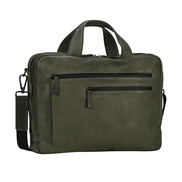 Leonhard Heyden Cartella Laptop Bag Con Scomparto Per Laptop Den Haag Briefbag 2 Compartment Olive Verde-image