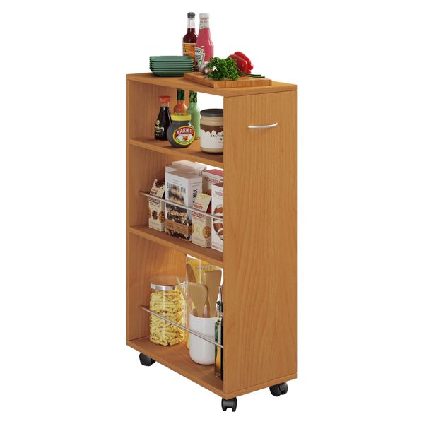 Carrello Di Servizio Per Mobili Da Cucina Tusal Libro A. 85 X L. 25 X P. 50 Cm-image