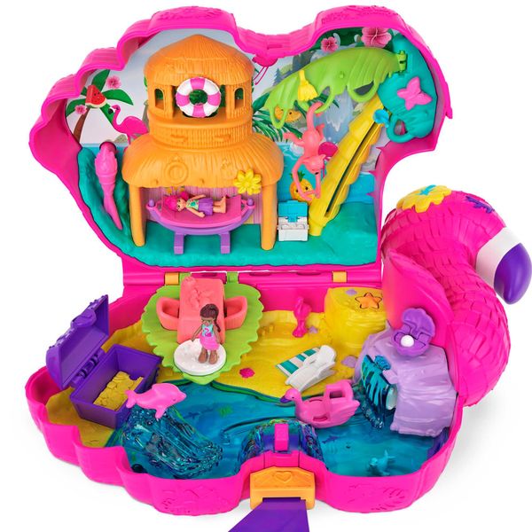 Polly Pocket Fenicottero Party Playset, Incl. 2 Figure E Accessori-image