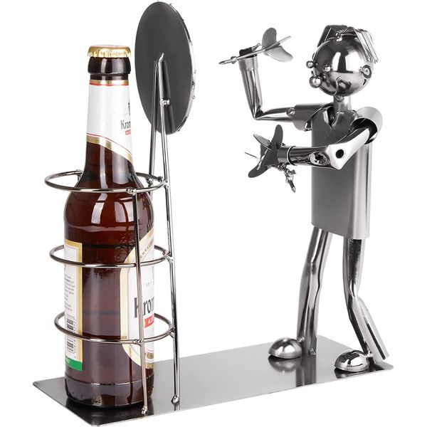 Brubaker Portabottiglie Birra Campionato Freccette - Scultura In Metallo Portabottiglie Tabellone Freccette - Figura In Metallo Birra Regalo Per Giocatori Di Freccette E Appassionati Di Freccette - Con Biglietto Di Auguri-image