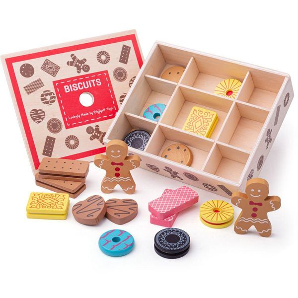 Scatola Dei Giocattoli Bigjigs Con Biscotti Di Legno-image
