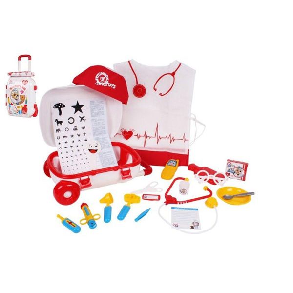 Set Medico / Medico In Plastica 21 Pezzi In Valigetta Di Plastica Su Ruote 25X35X15Cm-image