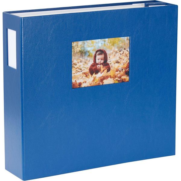 Hnfd Album Fotografico Lona 34,5X33 Cm Blu 1000 Foto 10X15 Cm 168 Pagine Bianche-image