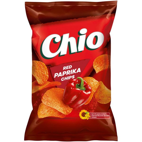 Chio Red Paprika Chips Senza Glutine Vegetariano Vegano Sacchetto Di Patatine 150G-image