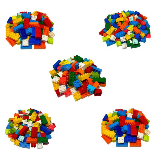 Lego® Duplo® 30 Mattoncini 2X4 E 70 Mattoncini 2X2 Colori Misti - 3437 3011 Nuovo! Quantità 100X-image
