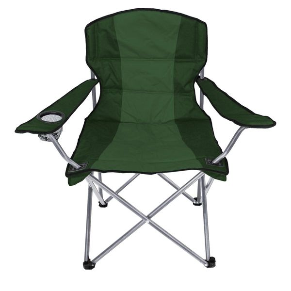 Sedia Da Pesca Sedia Da Campeggio Comfort Con Portabicchieri E Borsa Verde-image