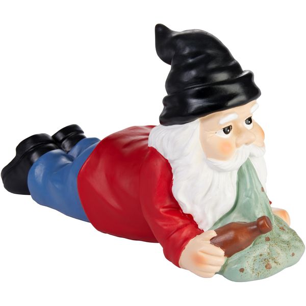 Brubaker Gnomo Da Giardino Ubriaco - Gnomo Vomitante Con Bottiglia Di Birra - Figura Da Giardino Divertente - Decorazione Resistente Alle Intemperie Per Il Campeggio In Giardino - Decorazione Da Giardino Per Esterni - 24 Cm-image