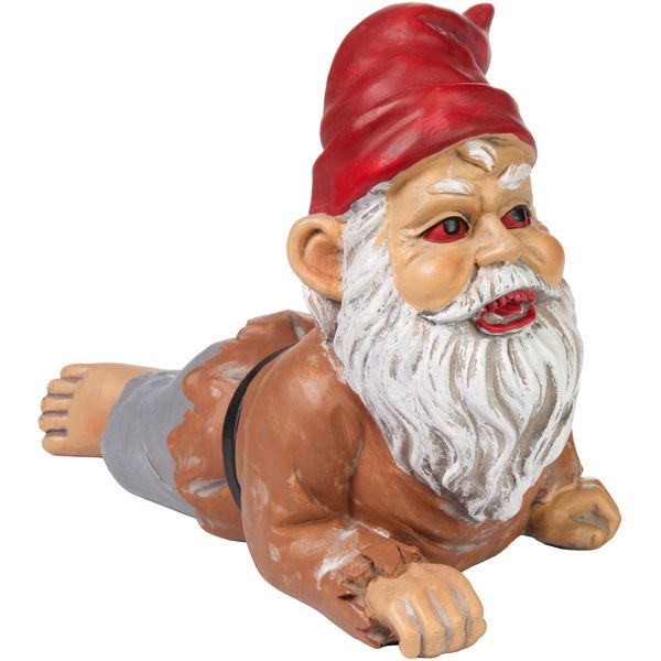 Brubaker Gnomo Da Giardino Zombie - Gnomo Spaventoso Strisciante - Figura Da Giardino Di Halloween Divertente - Decorazione Resistente Alle Intemperie Per Il Giardino Del Campeggio - Decorazione Da Giardino Horror Per Esterni - Alto 24 Cm-image