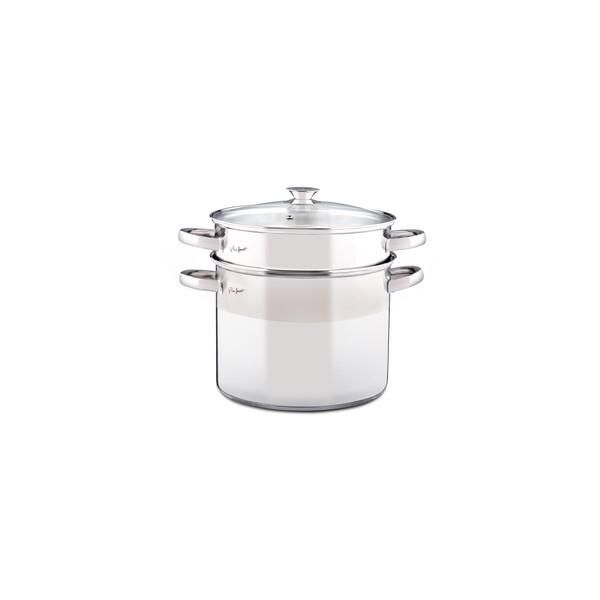 Lamart LTSS2417 Pentola Per Pasta, Acciaio Inox Premium 18/0, Diametro 24 Cm, Altezza 17,5 Cm, Volume 8 L, Acciaio Inox, Adatta A Tutti I Tipi Di Piastra, Compresa L'induzione-image