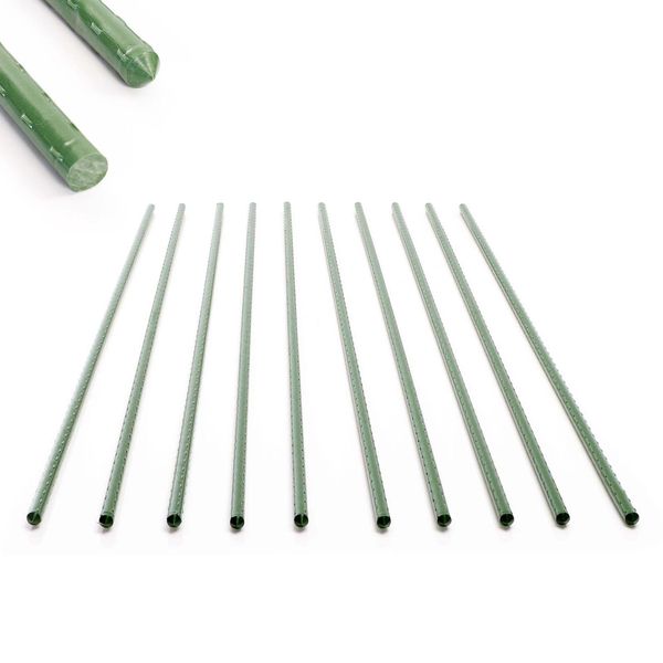 Toboli 10X Pali Per Piantine Verdi 150 Cm Ø 11 Mm Pali Per Traliccio In Metallo E Plastica, Pali Per Piantine Di Pomodori E Piante Rampicanti-image