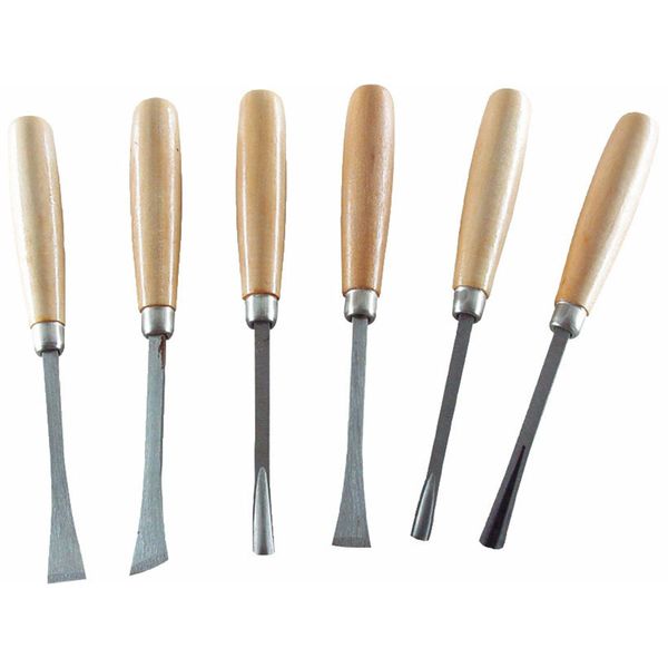 Scalpelli Da Intaglio Con Manico In Legno, Set Di 6, Lunghezza 165 Mm-image