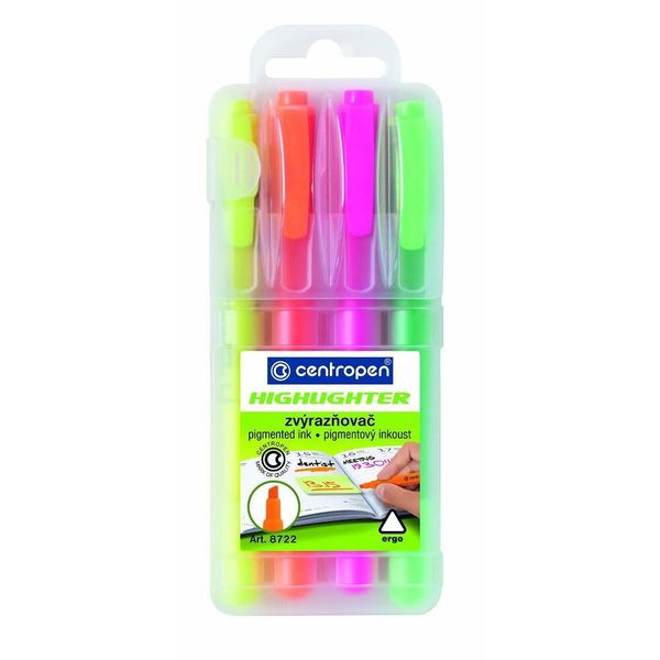 Evidenziatore Centropen 8722, 1-4 Mm, Punta A Cuneo, Set Da 4-image