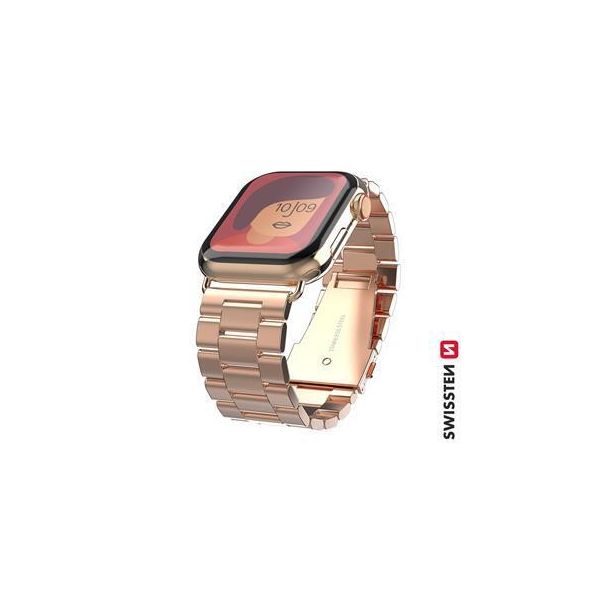 Swissten - Cinturino In Metallo Per Apple Watch 42-49 Mm (Oro Rosa)-image