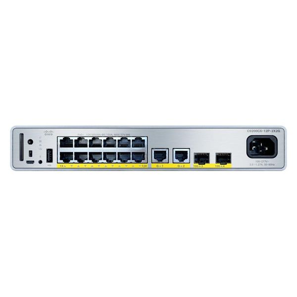 Cisco C9200CX-12P-2X2G-A Switch Di Rete Gestito Gigabit Ethernet (10/100/1000) Connessione Ethernet, Supporto Power Over Ethernet (Poe)-image