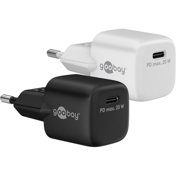 Goobay 65403 Caricatore Rapido USB-C™ Pd Gan Nano (20 W) Nero, Nero - 1X Connessione USB-C™ (Power Delivery)-image