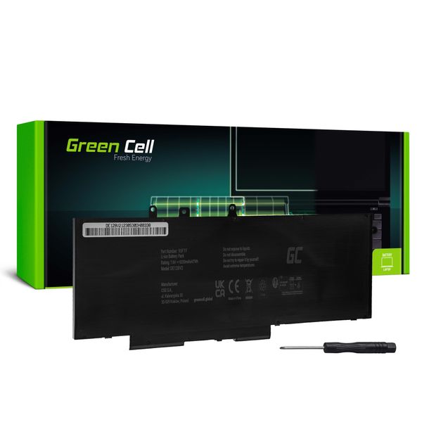 Green Cell - Batteria Per Computer Portatile (Equivalente A: Dell 93FTF, Dell Gjknx) - Polimeri Di Litio - 4 Celle - 6000 Mah - Debole-image