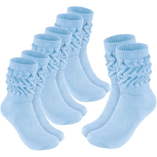 Brubaker Slouch Socks - Calze Da Donna Per Fitness, Yoga E Allenamento - Calze Sportive Da Donna, Blu Chiaro, Taglia 39-42, 4 Paia-image